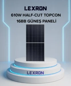 LEXRON 610W TOPCON 16BB HALF CUT GÜNEŞ PANELİ